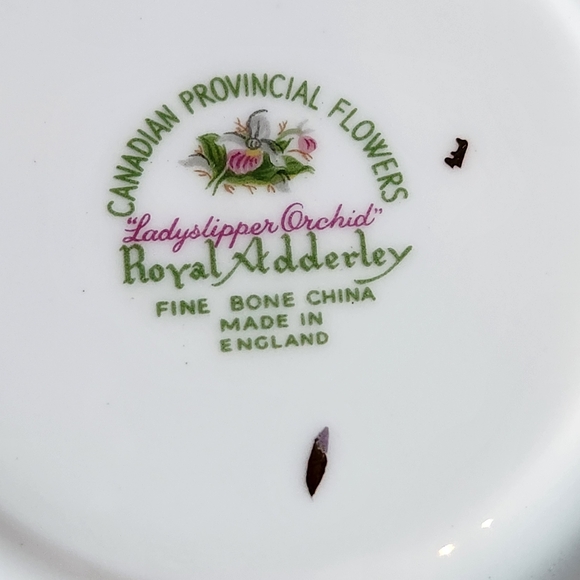 ROYAL ADDERLEY Canadian Provincial Flowers LADYSLIPPER Saucer  Only Bone China - Picture 11 of 12